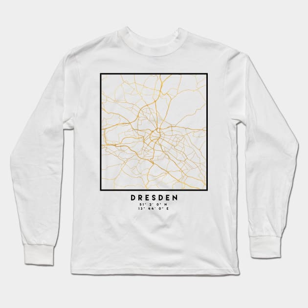 DRESDEN GERMANY CITY STREET MAP ART Long Sleeve T-Shirt by deificusArt